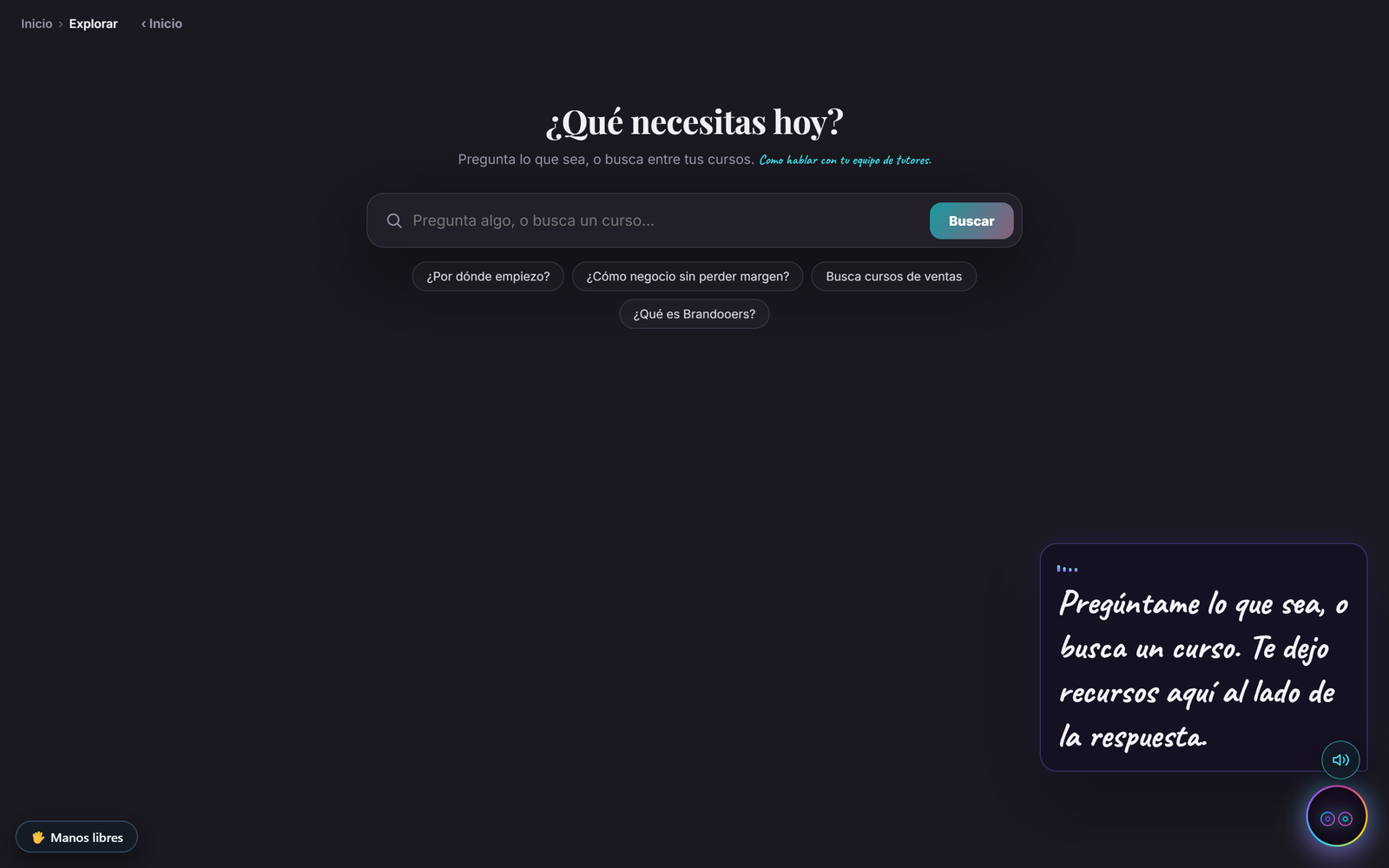 Chat con el tutor de SkillUp